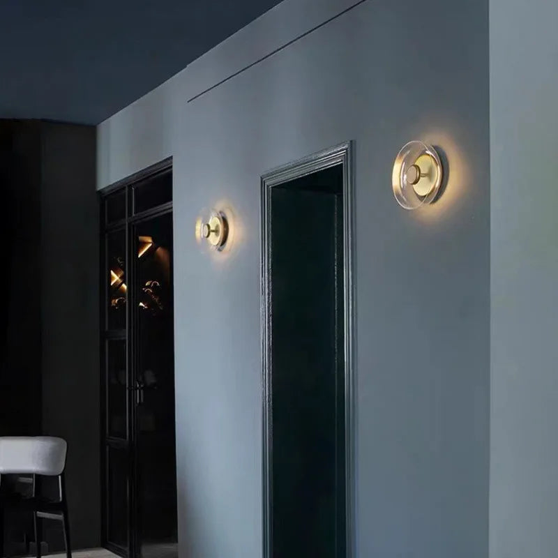 Modern Wall Lamp Glass Led Lighting Bowl Hanging Sconces